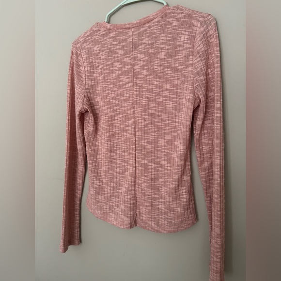 Free People Dusty Pink Ribbed Long Sleeve Top - Picture 6 of 8